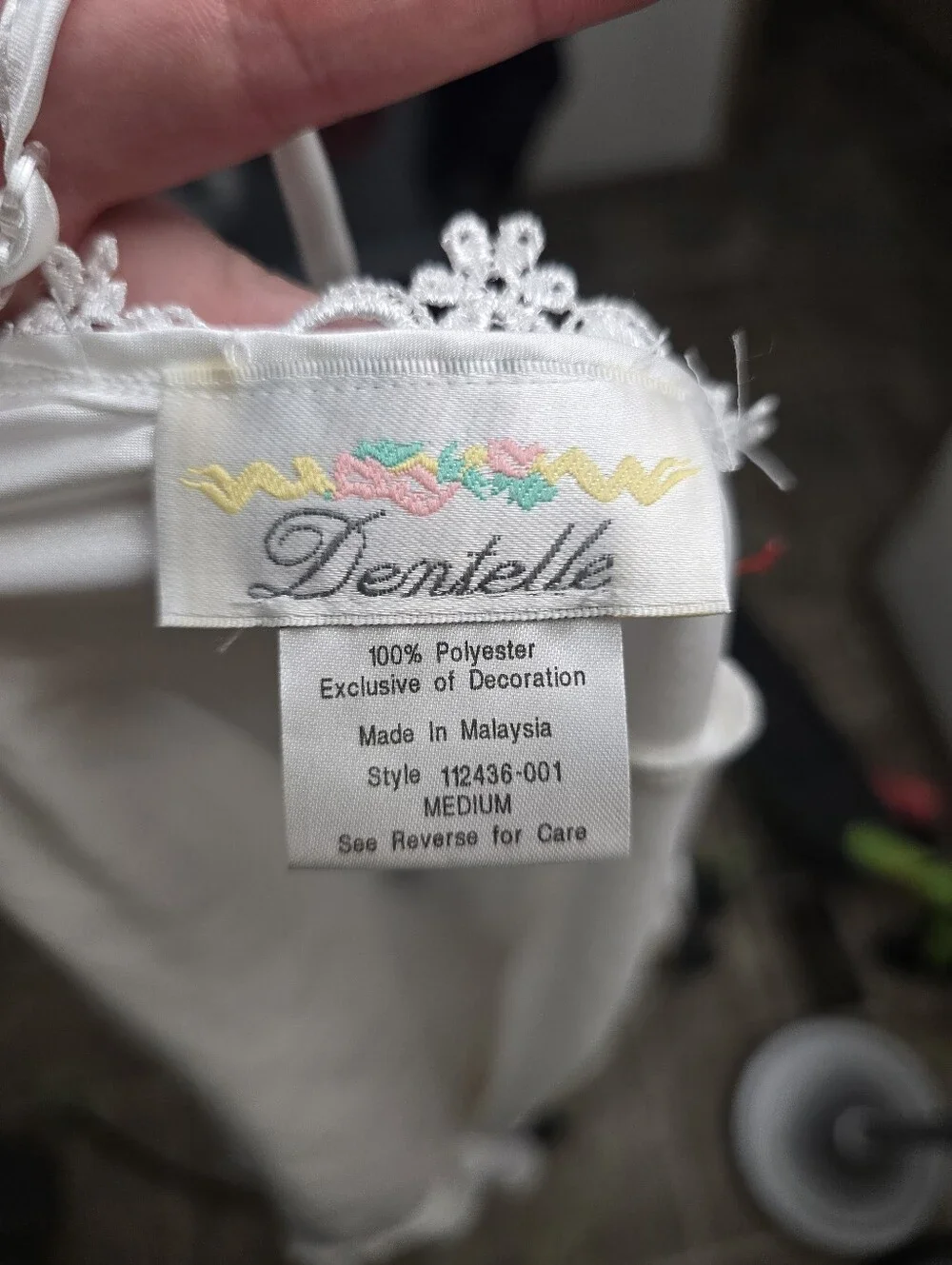 Vtg 90's White Satin Lace Sheer Babydoll Top Coquette Soft Core Bridal Dollette - Picture 7 of 7